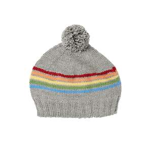 Acorn Kids: Merino Rainbow Beanie - Grey (3-6 months)