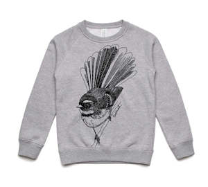 Schools Back: Pīwakawaka (Grey Marle) Sweatshirt (4 & 10 years)