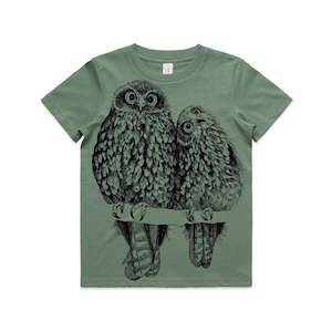End Of Summer Sale 2025: Morepork/Ruru Tee - SAGE (4 - 12 years)