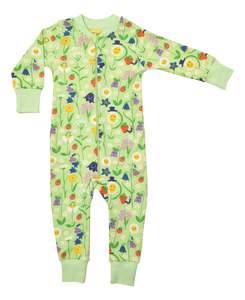 Happy Flower Patina Green Zipsuit (5-12 years)