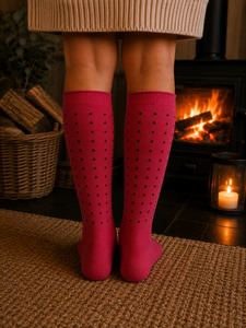 Watermelon Merino Blend Knee High Socks (Women's Shoe Size 5 - 11)