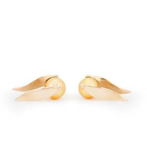 Golden Pearl Snitch Earrings