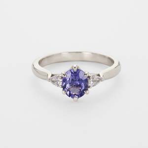 Unheated Purple Sapphire Ring