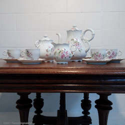 Limoges Porcelain: Limoges Porcelain 8 Cup Rose Pattern CafÃ© set