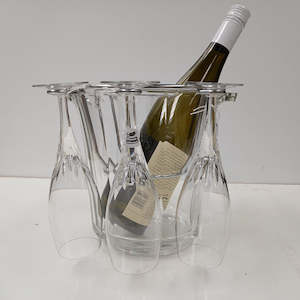 Glass Champagne Bucket with Glass Holder