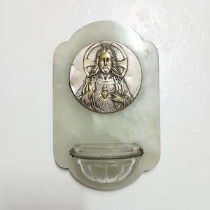 All: "Sacred Heart" plaque with Benitier.