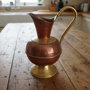Decor: Villedieu Copper and Brass Water Jug.
