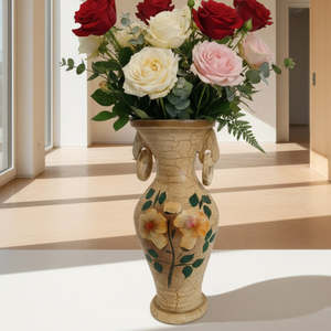 French Painted Pottery Vase.