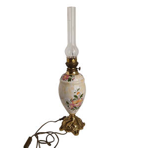Vintage Painted Porcelain Table Lamp