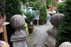 Architectural: Vintage French Stone Entrance Balls