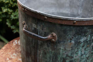 Vintage French Copper Plated Cauldron