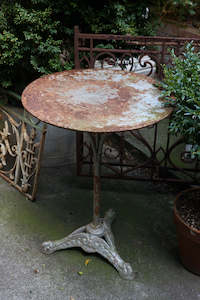 Antique French Metal & Cast Iron Cafe' Table