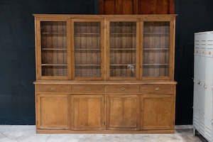 1930's French Pine Library Cabinet