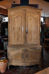 19th Century French Bleached Oak Buffet Deux Corps