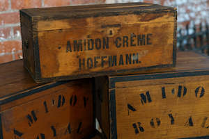 Vintage French Wooden Starch Boxes ~1920's
