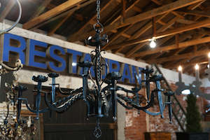Architectural: Stunning 19th Century Large French Wrought Iron Candelabra