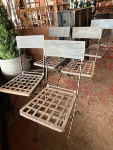 Photo - 15 Set Of Six French Iron Folding Garden Chairs