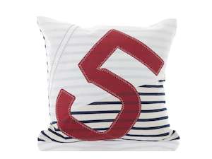 727 Sailbags | No.5 Cushion | Sail & Marine-Grade Canvas | White, Navy Stripes &&hellip;