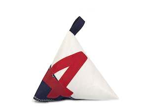 727 Sailbags | 'Berlingo' No.4 Door Stopper | Recycled Sail | White, Navy & Red