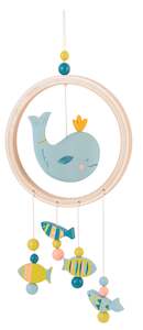 Moulin Roty | Wood + Felt Dream Catcher | Whale | Nursery Decor