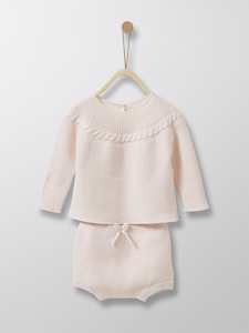 Bodysuits Rompers: Cyrillus Paris | Sweater & Briefs Outfit for Newborn | 100% Organic Cotton | 1M, 3M