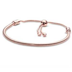Bracelet: Rose-Gold Adjustable Bracelet for Collecting Charms