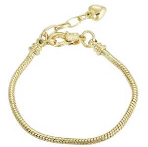 Bracelet: Yellow-Gold Bracelet for Collecting Charms with extension
