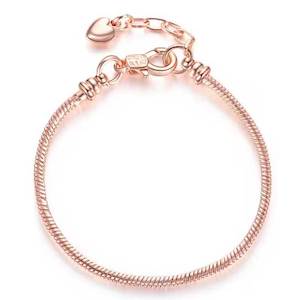 Bracelet: Rose-Gold Bracelet for Collecting Charms with extension
