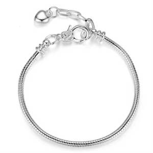 Bracelet: Silver Bracelet for Collecting Charms with extension