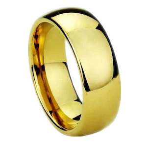 Bridal And Wedding: 18K Gold Ring over Tungsten Carbide "Ainsley" (8mm)