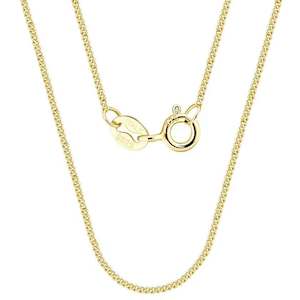 Chains: Gold Curb Link Chain with Bolt clasp (Width 1mm)