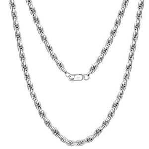 Chains: 925 Sterling Silver twisted Rope Chain with Bolt clasp (Width 1.2mm)
