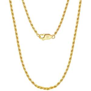 18K Gold Twisted Rope Chain Necklace (Width 1.7mm)