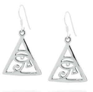 925 Sterling Silver Eye of Ra Earrings "Ra"
