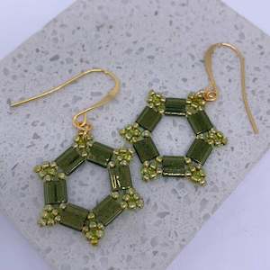 18K Gold Earrings "Amarosa" (Green)