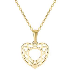 Hearts: Gold Heart Geometric Necklace " Ariella"