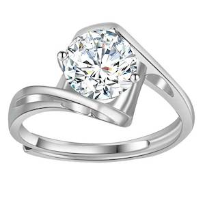 925 Sterling Silver Heart Adjustable Moissanite Ring "Bonnie"