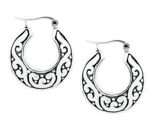 Huggies And Hoops: 925 Sterling Silver NZ Koru Design Hoop Earrings "Ari"