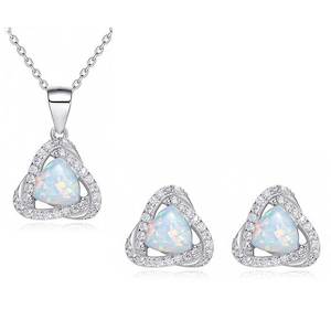 925 Sterling Silver Opal Jewellery Set "Eleanor" (White)