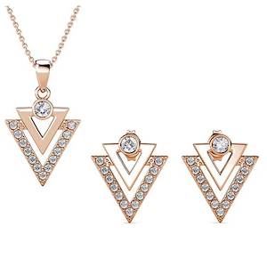 Jewellery Set: Rose Gold Crystal Geometric Jewellery Set "Tripoli"