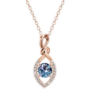 Necklace: Rose-Gold Alexandrite Necklace "Coriza"
