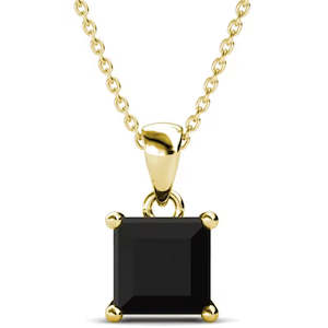 New Zealand Theme: 18K Yellow Gold Crystal Necklace "Tipene" (Black)