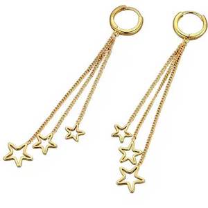 New Zealand Theme: 18K Gold Earrings "Triple Matariki"
