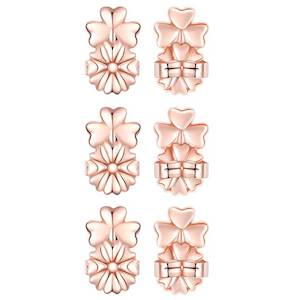 Rose Gold: 3 Pairs Rose-Gold Earring Back Lifters