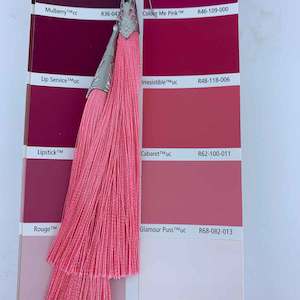 Long Silk Tassel Earrings 14cm "Bolero" (Pink)