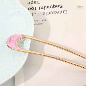 Hair Fork with enamel top "Theresa" (Pink)
