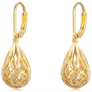 Best Sellers: 18K Gold Cage Drop Earrings "Relda"