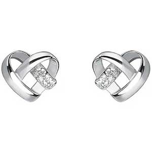 925 Sterling Silver Heart Earrings "Leya"