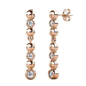 Rose Gold Crystal Dangle Earrings "Alina"