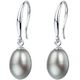 925 Sterling Silver Pearl Earrings "Elise" (Grey)